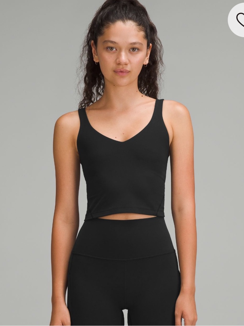 lululemon athletica Black V-Neck Crop Tank